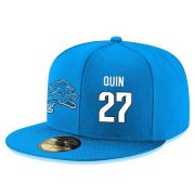 Wholesale Cheap Detroit Lions #27 Glover Quin Snapback Cap NFL Player Light Blue with White Number Stitched Hat