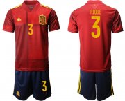 Wholesale Cheap Men 2021 European Cup Spain home red 3 Soccer Jersey