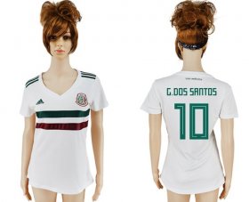 Wholesale Cheap Women\'s Mexico #10 G.Dos Santos Away Soccer Country Jersey