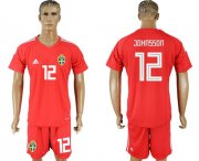 Wholesale Cheap Sweden #12 Johnsson Red Goalkeeper Soccer Country Jersey