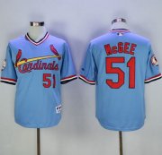 Wholesale Cheap Cardinals #51 Willie McGee Blue Cooperstown Throwback Stitched MLB Jersey