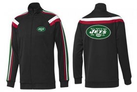 Wholesale Cheap NFL New York Jets Team Logo Jacket Black_2