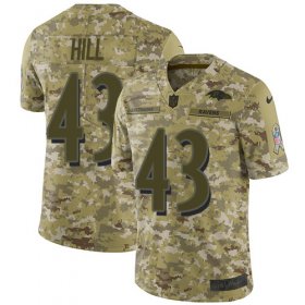 Wholesale Cheap Nike Ravens #43 Justice Hill Camo Men\'s Stitched NFL Limited 2018 Salute To Service Jersey