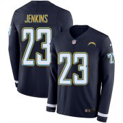 Wholesale Cheap Nike Chargers #23 Rayshawn Jenkins Navy Blue Team Color Men's Stitched NFL Limited Therma Long Sleeve Jersey