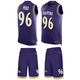 Wholesale Cheap Nike Ravens #96 Domata Peko Sr Purple Team Color Men\'s Stitched NFL Limited Tank Top Suit Jersey