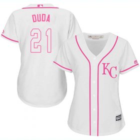 Wholesale Cheap Royals #21 Lucas Duda White/Pink Fashion Women\'s Stitched MLB Jersey