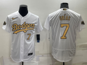 Wholesale Men's Los Angeles Dodgers #7 Julio Urias Number White 2022 All Star Stitched Flex Base Nike Jersey