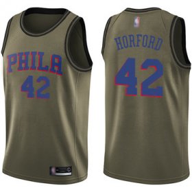 Wholesale Cheap 76ers #42 Al Horford Green Basketball Swingman Salute to Service Jersey