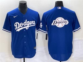 Wholesale Cheap Men\'s Los Angeles Dodgers Blue Team Big Logo Cool Base Stitched Baseball Jersey