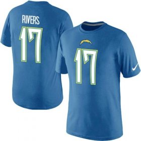 Wholesale Cheap Nike Los Angeles Chargers #17 Phillip Rivers Pride Name & Number NFL T-Shirt Electric Blue
