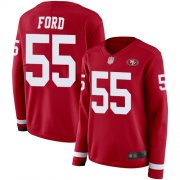 Wholesale Cheap Nike 49ers #55 Dee Ford Red Team Color Women's Stitched NFL Limited Therma Long Sleeve Jersey