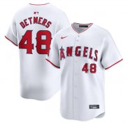 Cheap Men's Los Angeles Angels #48 Reid Detmers White Home Limited Stitched Baseball Jersey