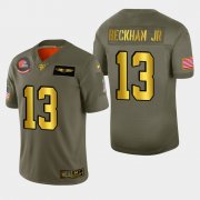Wholesale Cheap Nike Browns #13 Odell Beckham Jr. Men's Olive Gold 2019 Salute to Service NFL 100 Limited Jersey