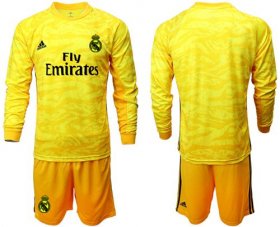 Wholesale Cheap Real Madrid Blank Yellow Goalkeeper Long Sleeves Soccer Club Jersey
