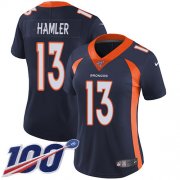 Wholesale Cheap Nike Broncos #13 KJ Hamler Navy Blue Alternate Women's Stitched NFL 100th Season Vapor Untouchable Limited Jersey