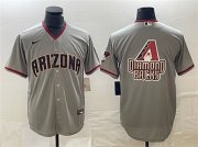 Men's Arizona Diamondbacks Gray Team Big Logo Cool Base Stitched Baseball Jersey