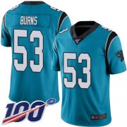 Wholesale Cheap Nike Panthers #53 Brian Burns Blue Alternate Men's Stitched NFL 100th Season Vapor Limited Jersey