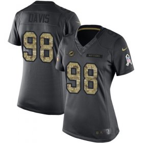 Wholesale Cheap Nike Dolphins #98 Raekwon Davis Black Women\'s Stitched NFL Limited 2016 Salute to Service Jersey