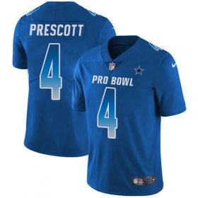 Wholesale Cheap Nike Cowboys #4 Dak Prescott Royal Men\'s Stitched NFL Limited NFC 2019 Pro Bowl Jersey