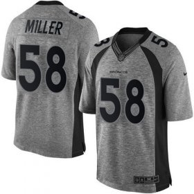 Wholesale Cheap Nike Broncos #58 Von Miller Gray Men\'s Stitched NFL Limited Gridiron Gray Jersey