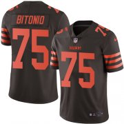 Wholesale Cheap Nike Browns #75 Joel Bitonio Brown Men's Stitched NFL Limited Rush Jersey