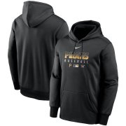 Wholesale Cheap Men's Pittsburgh Pirates Nike Black Authentic Collection Therma Performance Pullover Hoodie