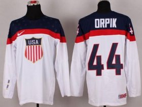 Wholesale Cheap 2014 Olympic Team USA #44 Brooks Orpik White Stitched NHL Jersey