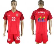 Wholesale Cheap USA #22 Rimando Red Rainbow Soccer Country Jersey