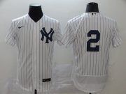Wholesale Cheap New York Yankees #2 Derek Jeter Men's Nike White Navy Home 2020 Authentic Player MLB Jersey