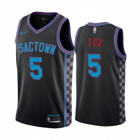 Wholesale Cheap Nike Kings #5 De\'Aaron Fox Black NBA Swingman 2020-21 City Edition Jersey