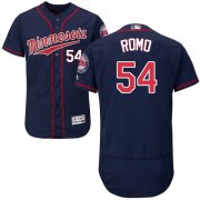 Wholesale Cheap Twins #54 Sergio Romo Navy Blue Flexbase Authentic Collection Stitched MLB Jersey