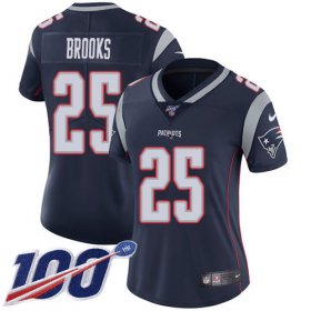 Wholesale Cheap Nike Patriots #25 Terrence Brooks Navy Blue Team Color Women\'s Stitched NFL 100th Season Vapor Limited Jersey