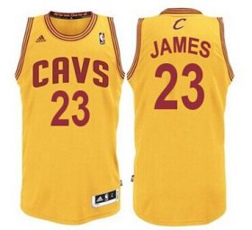 Wholesale Cheap Cleveland Cavaliers #23 LeBron James Yellow Swingman Jersey
