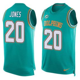 Wholesale Cheap Nike Dolphins #20 Reshad Jones Aqua Green Team Color Men\'s Stitched NFL Limited Tank Top Jersey