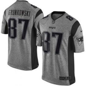 Wholesale Cheap Nike Patriots #87 Rob Gronkowski Gray Men\'s Stitched NFL Limited Gridiron Gray Jersey