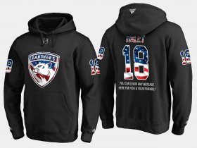 Wholesale Cheap Panthers #18 Micheal Haley NHL Banner Wave Usa Flag Black Hoodie