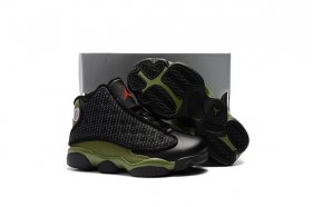 Wholesale Cheap Kids\' Air Jordan 13 Olive Shoes Black/Green-red
