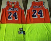 Wholesale Cheap Men's Los Angeles Lakers #24 Kobe Bryant Red Green Split Hardwood Classics Jersey