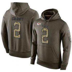 Wholesale Cheap NFL Men\'s Nike Kansas City Chiefs #2 Dustin Colquitt Stitched Green Olive Salute To Service KO Performance Hoodie