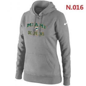 Wholesale Cheap Women\'s Nike Miami Dolphins Heart & Soul Pullover Hoodie Light Grey