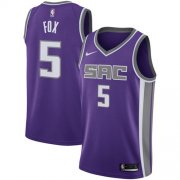 Wholesale Cheap Nike Sacramento Kings #5 De'Aaron Fox Purple NBA Swingman Icon Edition Jersey