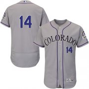 Wholesale Cheap Rockies #14 Tony Wolters Grey Flexbase Authentic Collection Stitched MLB Jersey