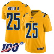 Wholesale Cheap Nike Chargers #25 Melvin Gordon III Gold Men's Stitched NFL Limited Inverted Legend 100th Season Jersey