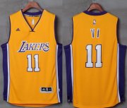 Wholesale Cheap Lakers #11 Yi Jianlian Gold Stitched NBA Jersey