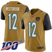 Wholesale Cheap Nike Jaguars #12 Dede Westbrook Gold Men's Stitched NFL Limited Rush 100th Season Jersey