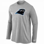 Wholesale Cheap Nike Carolina Panthers Logo Long Sleeve T-Shirt Grey