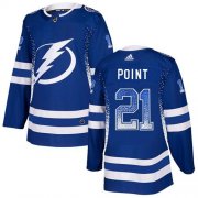 Wholesale Cheap Adidas Lightning #21 Brayden Point Blue Home Authentic Drift Fashion Stitched NHL Jersey