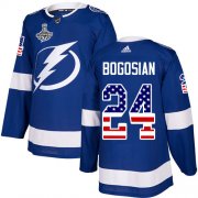 Cheap Adidas Lightning #24 Zach Bogosian Blue Home Authentic USA Flag Youth 2020 Stanley Cup Champions Stitched NHL Jersey