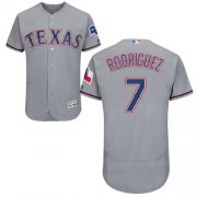 Wholesale Cheap Rangers #7 Ivan Rodriguez Grey Flexbase Authentic Collection Stitched MLB Jersey