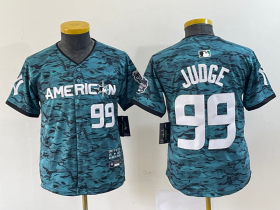 Wholesale Cheap Women\'s New York Yankees #99 Aaron Judge Number Teal 2023 All star Cool Base Stitched Baseball Jersey